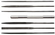 5 1/2" Long, Cut #2 Needle Files -- 6-Piece Assorted Set with Handle (Carded)