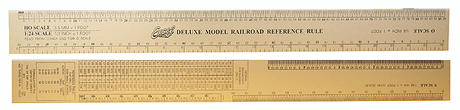 Deluxe Model Railroad Reference Ruler -- Gold Anodized Aluminum - 12-1/2"  31.8cm