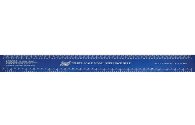 Scale Model Rulers -- Deluxe Scale Model Reference Rule; 12", Blue Tempered Anodized Aluminum