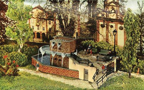B-160 City Fountain Kit with Faller Magazine Reprint -- 7-5/16 x 4-7/16 x 3-3/8"  18.6 x 11.3 x 8.6cm-1