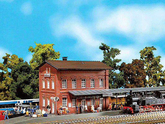 Waldbrunn Station - Weathered Model -- 9-5/8 x 5 x 5-3/8"  24 x 12.5 x 13.5cm