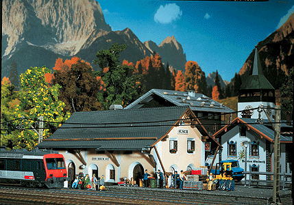 Susch Station - Weathered Model -- 13-3/8 x 6 x 4-5/8"  33.5 x 15 x 11.5cm