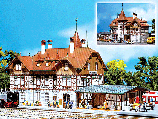 Trossingen Station - Kit (Painted & Weathered) -- 11-5/8 x 6 x 5-1/8"  29.5 x 15.3 x 13cm-1