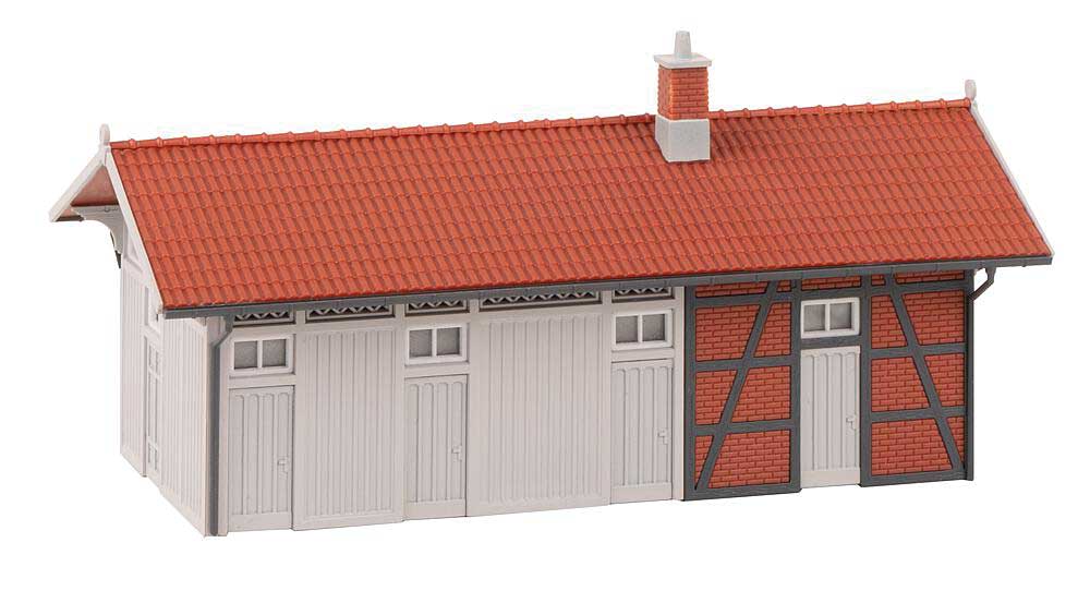 Owen Train Station with Outhouse Building -- Kit - 30.8 x 14 x 14.2cm-4