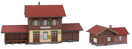 Gomadingen Train Station w/Restroom -- Kit - Depot: 4-3/8 x 3-1/8 x 2-1/4" 11.2 x 8 x 5.8cm-2
