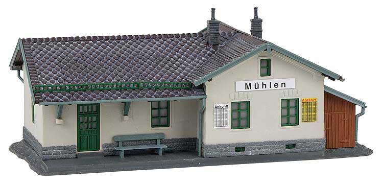 Muhlen Train Station -- Kit - 8-1/16 x 4-9/16 x 3-9/16"  20.5 x 11.6 x 9cm-2