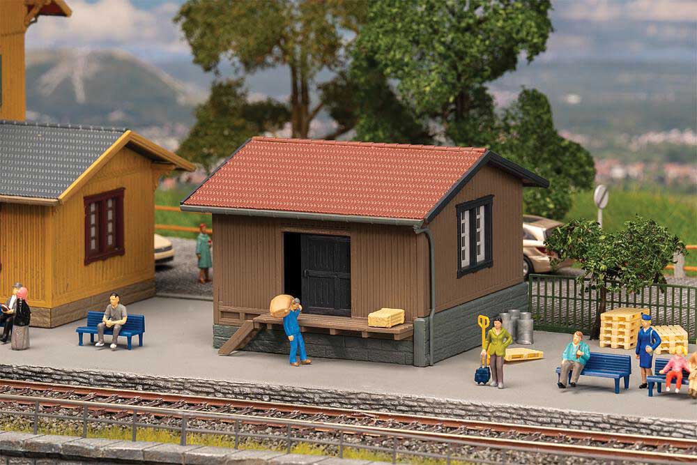 Small Wooden Freight Shed -- Kit - 3-3/16 x 3-3/16 x 2-5/16"  8.1 x 8.2 x 5.9cm-1