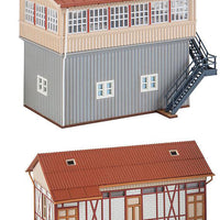 Calw Sud Interlocking Tower & Freight Shed -- Kit - Tower: 13.2 x 8.6 x 10.3cm
