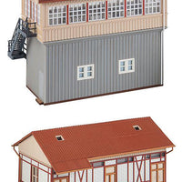 Calw Sud Interlocking Tower & Freight Shed -- Kit - Tower: 13.2 x 8.6 x 10.3cm