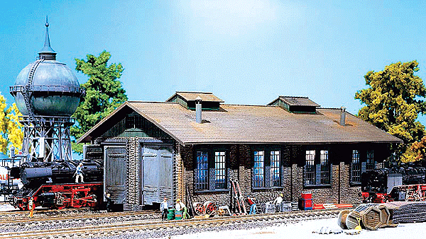 Two-Stall Engine Shed -- 14-1/4 x 7-7/8 x 5-1/4"  35.5 x 19.5 x 13cm
