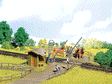 Small Grade Crossing w/Gates -- 5-1/8 x 4-3/4"  13 x 12cm