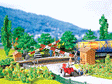 Curved Grade Crossing w/Gates -- 7-1/2 x 6-5/16"  19 x 16cm