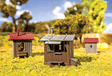 Trackside Buildings/Shanties - Kit (Plastic) -- 3 Different Weathered Wooden Sheds