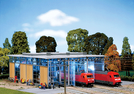 Electric Engine Shed -- Painted & Weathered, Era V 14-3/16 x 10 x 4-1/2"  36.1 x 25.2 x11.3cm