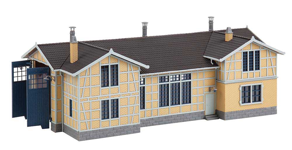 1-Stall Half-Timber Locomotive Shed -- Kit - 10-15/16 x 5-1/16 x 4-1/16" 27.8 x 12.9 x 10.3cm-2