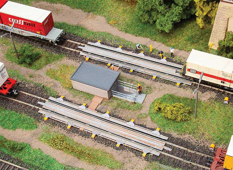 Freight Car Yard Retarders with Operator's Shanty -- Laser-Cut Kit - Retarders: 8-1/2 x 2 x 1/4"  21.5 x 5 x .6cm-1
