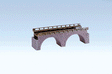 Cut Stone Viaduct Top Section (2-5/8" 6.5cm tall) -- Straight 7-1/2" 18.9cm Long