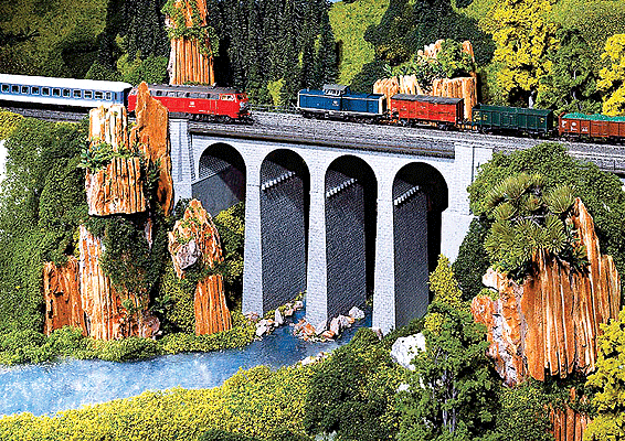 Double-Track Viaduct - Kit -- 15 x 6 x 10-1/2"  37.6 x 15 x 26.2cm