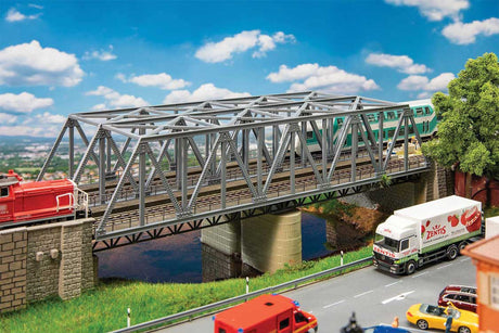 Steel Through Truss Double-Track Bridge -- Kit - 18-11/16 x 6-1/2 x 5-11/16"  47.5 x 16.4 x 14.5cm-1
