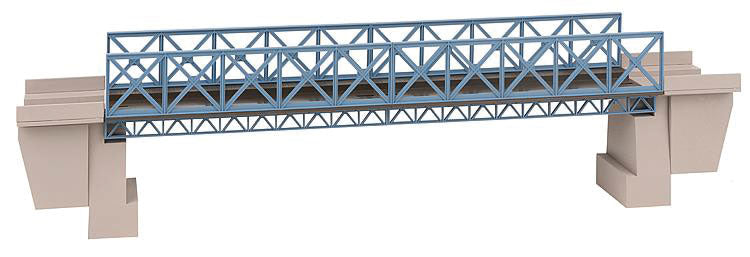 Single-Track Steel Railroad Bridge with Abutments -- Kit - 19-1/4 x 2-13/16 x 4-5/8"  48.9 x 7.1 x 11.7cm