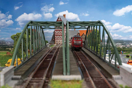 Double-Track Steel Arch Bridge with Abutments -- Kit - 26-1/16 x 6-7/16 x 6"  66.2 x 16.4 x 15.2cm-3