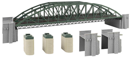 Double-Track Steel Arch Bridge with Abutments -- Kit - 26-1/16 x 6-7/16 x 6"  66.2 x 16.4 x 15.2cm-4
