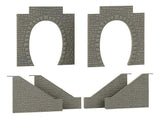 Single-Track Tunnel Portal 2-Pack - Kit -- Each: 4-3/4 x 1-1/4 x 4-3/4"  12 x 3.1 x 12cm Includes Wing Walls-2