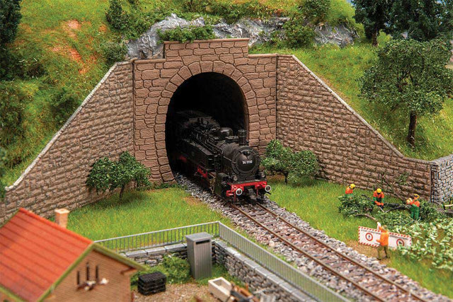 Single-Track Tunnel Portal pkg(2) -- Cut Stone, 2-3/4"  6.9cm-1