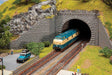 Double-Track Tunnel Portal with Wing Walls -- Cut Stone, 2-3/4"  6.9cm-1