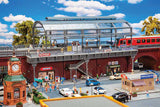 Double-Track Elevated Urban Train Station with Glass Train Shed -- Kit - 14-3/16 x 7-7/8 x 7-13/16"  36 x 20 x 19.8cm-1
