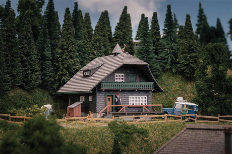 Black Forest House with Figure -- Weathered Anniversary Kit - 4-15/16 x 4-15/16 x 3-7/16"  12.5 x 12.5 x 8.7c-1
