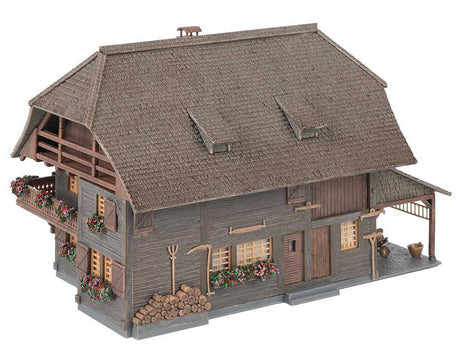 Clockmaker's House with Figure -- Weathered Anniversary Kit - 6-1/2 x 4-5/16 x 4-7/16"  16.5 x 11 x 11.3cm-3