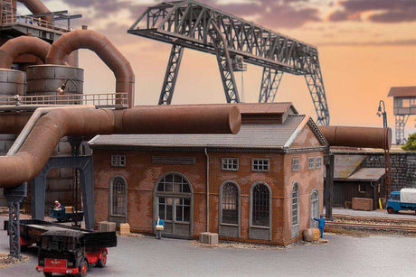 Steel Mill Gas Cleaning House -- Kit - Brick Structure: 8-9/16 x 4-5/8 x 4-3/4"  21.8 x 11.8 x 12.1cm-1