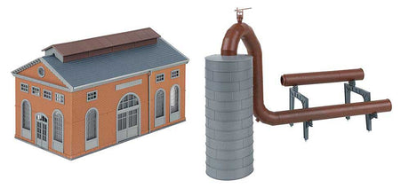 Steel Mill Gas Cleaning House -- Kit - Brick Structure: 8-9/16 x 4-5/8 x 4-3/4"  21.8 x 11.8 x 12.1cm-2
