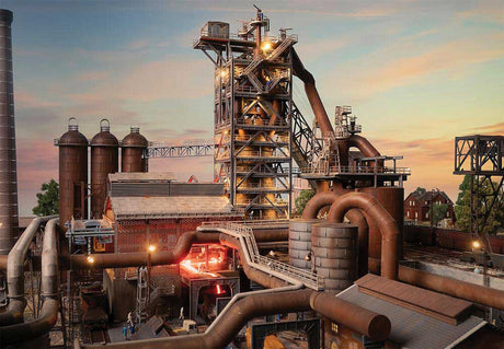 Steel Mill Blast Furnace with Casting Hall -- Kit - 27-3/8 x 17-11/16 x 21-7/16"  69.5 x 45 x 54.5cm-1