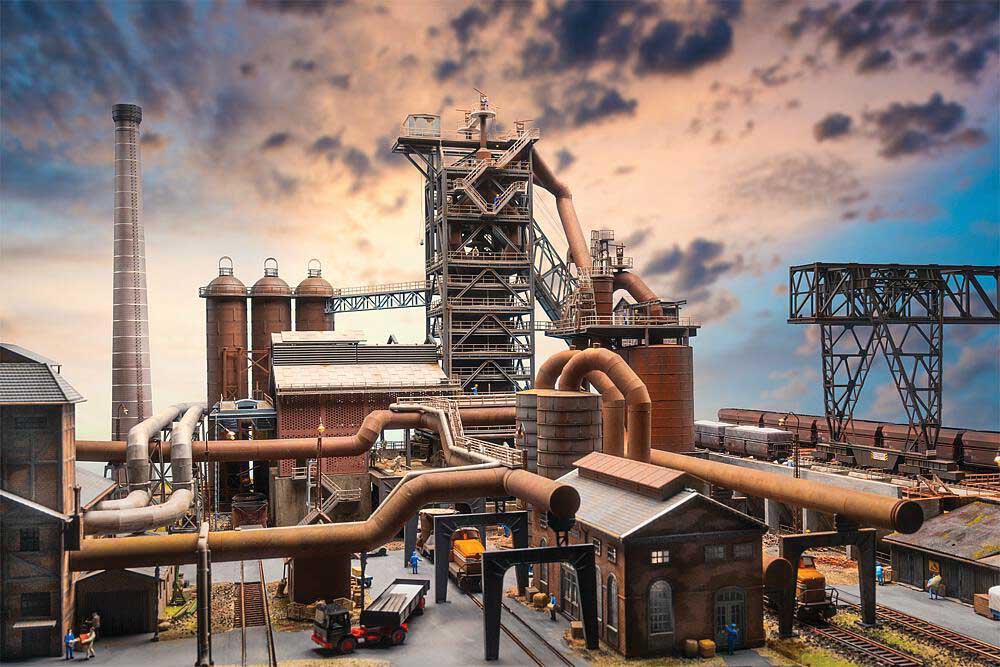 Steel Mill Blast Furnace with Casting Hall -- Kit - 27-3/8 x 17-11/16 x 21-7/16"  69.5 x 45 x 54.5cm-4