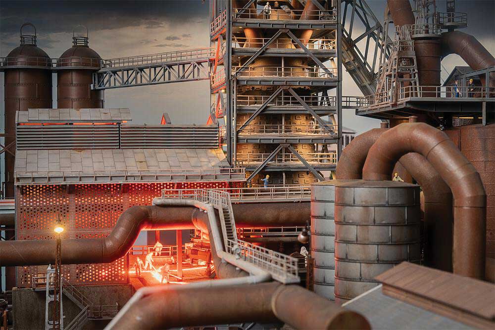 Steel Mill Blast Furnace with Casting Hall -- Kit - 27-3/8 x 17-11/16 x 21-7/16"  69.5 x 45 x 54.5cm-7