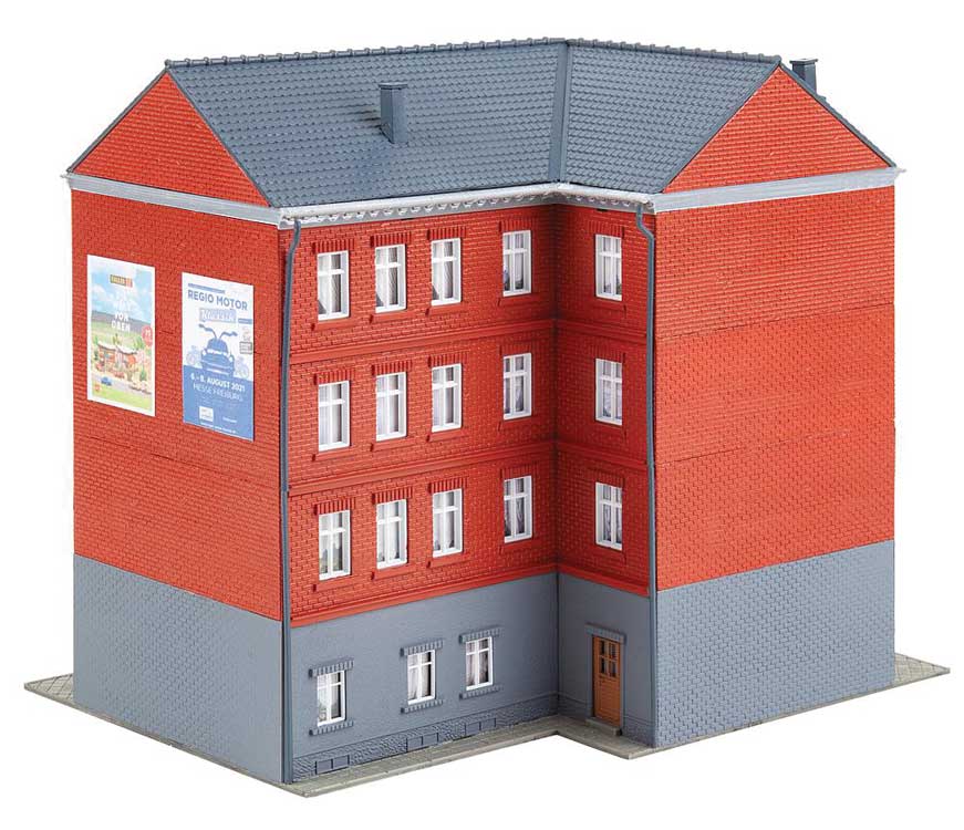 Corner Townhouse with Tattoo Parlor -- Kit - 8-1/4 x 6-1/8 x 7-3/4" 21 x 15.5 x 18.5cm-3