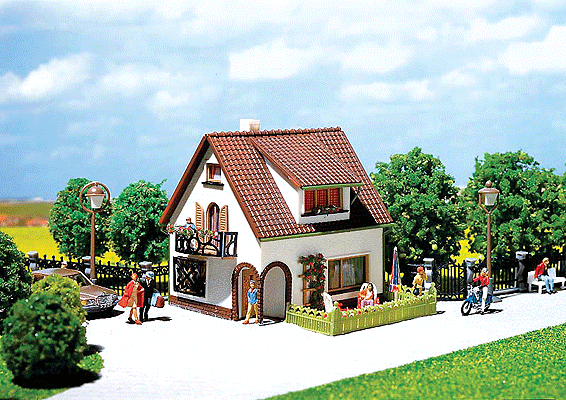 House with Dormer -- 3-17/32 x 3-1/8"  9 x 8cm