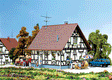 One Family House -- 3-3/4 x 3-1/2"  9.3 x 8.7cm