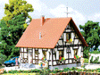 Half-Timbered House -- 3-3/4 x 3-1/2"  9.3 x 8.5cm