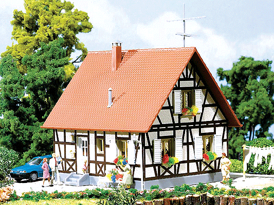 Half-Timbered House -- 3-3/4 x 3-1/2"  9.3 x 8.5cm