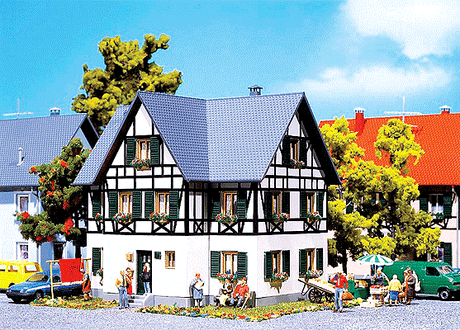 Half-Timbered 2-Family House -- 5-5/8 x 4-15/64 x 5-13/32"  14 x 10.6 x 13.5cm