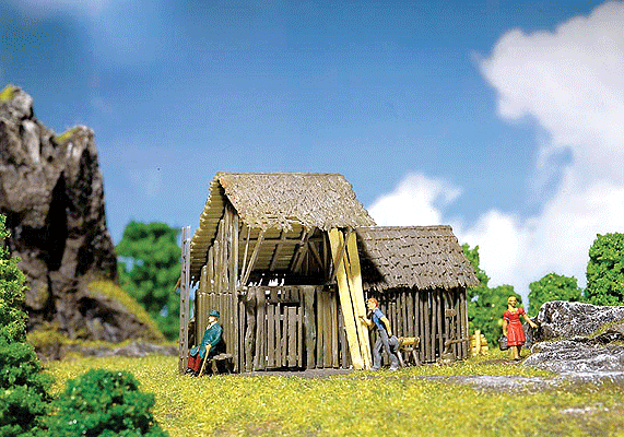 Log Barn -- 4-3/16 x 2-1/4"  10.6 x 5.7cm