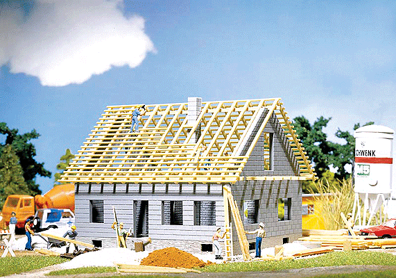 House Under Construction -- 4-11/16 x 3-1/2"  12 x 9cm