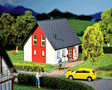Single-Family House (red, white) - Kit -- 4 x 4-5/8 x 3-3/8"  10.1 x 11.7 x 8.4cm
