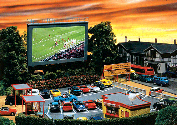 Drive-In Movie with Screen