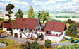 Estate - Kit (Plastic) -- House, Outbuilding, Wall & Farm Shop