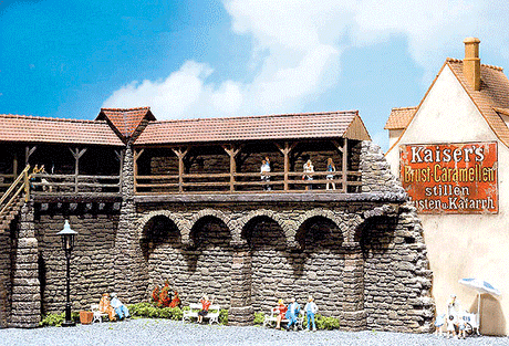 Old-Town Walls -- 6-1/8 x 2-13/16 x 5" 15.3 x 3.7 x 12.5cm