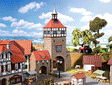 City Wall Gate w/Gate House - Kit (Plastic) -- 6-7/8 x 2-3/16 x 9.13/16"  17.5 x 5.5 x 25cm